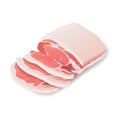 Raw pork steak vector meat icon on white