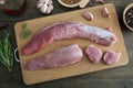 Raw pork tenderloin Royalty Free Stock Photo
