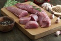 Raw pork tenderloin Royalty Free Stock Photo