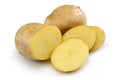 Raw Potato and Sliced Potato Royalty Free Stock Photo