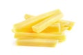 Raw Potato sliced strips prepared for French fries isolated over white background Royalty Free Stock Photo