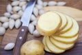 Raw potato slices.