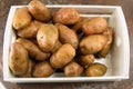 Raw potatoes in a basket Royalty Free Stock Photo