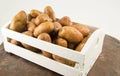 Raw potatoes in a basket Royalty Free Stock Photo