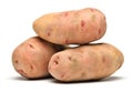 Raw potatoes close up, group of objects are isolated on a white background Royalty Free Stock Photo