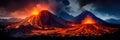 raw power and beauty of volcanic regions, with active volcanoes and geothermal activity. Generative AI