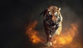 Raw Power Unleashed Majestic Tiger in a Dynamic Jumping Pose. created with Generative AI