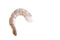 Raw Prawns, Peeled Raw tiger shrimps isolated on white Royalty Free Stock Photo