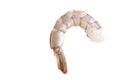 Raw Prawns, Peeled Raw tiger shrimps isolated on white Royalty Free Stock Photo