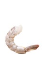 Raw Prawns, Peeled Raw tiger shrimps isolated on white Royalty Free Stock Photo