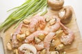 Raw prawns ready for cooking Royalty Free Stock Photo