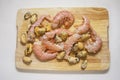 Raw prawns ready for cooking Royalty Free Stock Photo