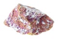 raw purple Chalcopyrite (Copper Pyrite) on white