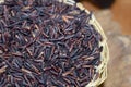 Raw purple Riceberry rice, Thai Hom Nil ( black jasmine rice ) Royalty Free Stock Photo