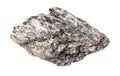 raw quartz biotite slate rock isolated on white