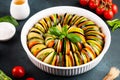 Raw ratatouille, vegetable stew. Classic French cuisine. Traditional french dish.