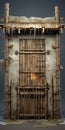 Raw Realistic Old Prison With Wooden Doors: A Spatial Concept Art Royalty Free Stock Photo