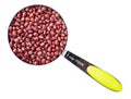 Raw red adzuki beans in measuring cup cutout Royalty Free Stock Photo