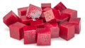 Raw red beetroot cubes isolated on white background Royalty Free Stock Photo