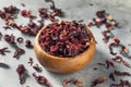 Raw Red Organic Dried Hibiscus Flower Tea Royalty Free Stock Photo