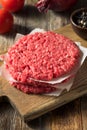 Raw Red Organic Hamuburger Pattys Royalty Free Stock Photo