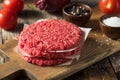 Raw Red Organic Hamuburger Pattys Royalty Free Stock Photo