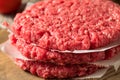 Raw Red Organic Hamuburger Pattys Royalty Free Stock Photo