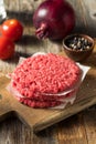 Raw Red Organic Hamuburger Pattys Royalty Free Stock Photo