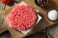 Raw Red Organic Hamuburger Pattys Royalty Free Stock Photo