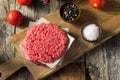 Raw Red Organic Hamuburger Pattys Royalty Free Stock Photo