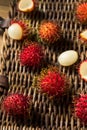 Raw Red Organic Rambutan Fruit
