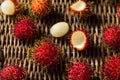 Raw Red Organic Rambutan Fruit