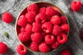 Raw Red Organic Raspberries Royalty Free Stock Photo