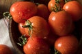 Raw Red Organic Roma Tomatoes Royalty Free Stock Photo