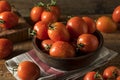Raw Red Organic Roma Tomatoes Royalty Free Stock Photo