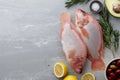 Raw red tilapia fish cooking Royalty Free Stock Photo