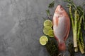 Raw red tilapia fish cooking Royalty Free Stock Photo