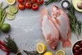 Raw red tilapia fish cooking Royalty Free Stock Photo