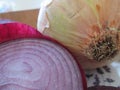 Raw red and white onions. Royalty Free Stock Photo
