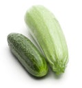 Raw ripe cucumber and squash