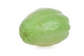 Raw, ripe and whole Chayote isolated on white background, cut out or cutout.