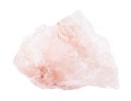 raw Rose quartz rock isolated on white Royalty Free Stock Photo