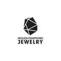 Raw rough diamond logo design vector template Royalty Free Stock Photo