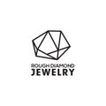Raw rough diamond logo design vector template