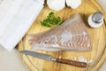 Raw saithe fillet Royalty Free Stock Photo