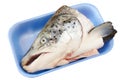 Raw salmon head Royalty Free Stock Photo
