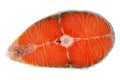 Raw salmon with skin isolated on a white