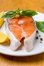 Fresh and Raw Salmon Steak