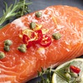 Raw Salmon Steak Royalty Free Stock Photo