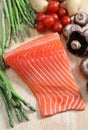 Raw salmon steak vertical Royalty Free Stock Photo